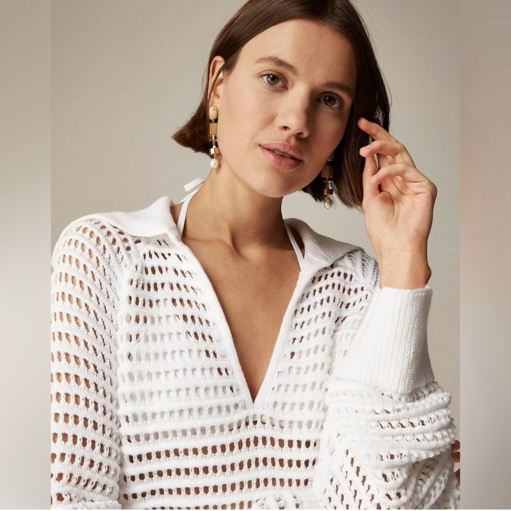 J.Crew Crochet sailor-collar sweater - NWT